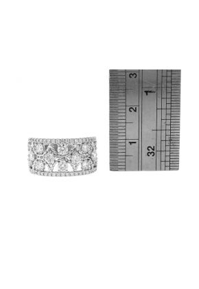 Openwork Style Ring with Diamonds and Rope Design in 18k White Gold