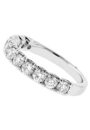 Single Row Wedding / Anniversary Band with Diamonds in 18k White Gold