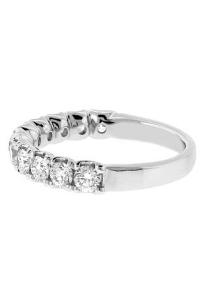 Single Row Wedding / Anniversary Band with Diamonds in 18k White Gold