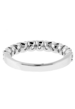 Single Row Wedding / Anniversary Band with Diamonds in 18k White Gold