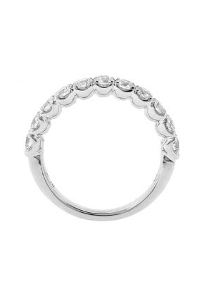 Single Row Wedding / Anniversary Band with Diamonds in 18k White Gold