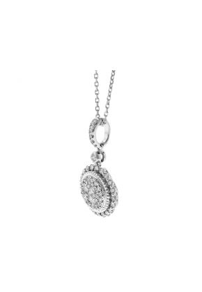Round Cluster Pendant with Diamonds in 18k White Gold