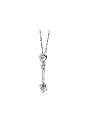 Dangling Diamond Pendant in 18k White Gold
