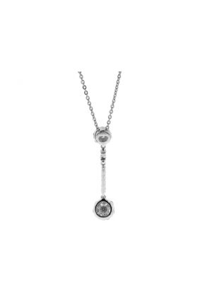 Dangling Diamond Pendant in 18k White Gold