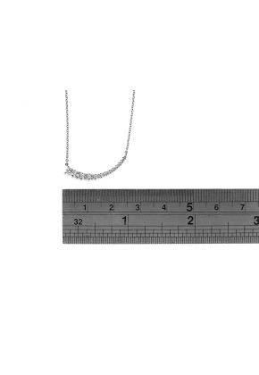 Tilted Arc Necklace with Graduating Diamonds in 18k White Gold