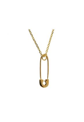 Safety Pin Pendant with Diamonds in 18k Yellow Gold