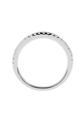 Single Row Wedding / Anniversary Band with Diamonds in 18k White Gold