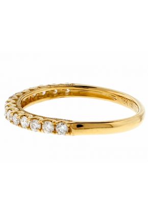 e Row Wedding / Anniversary Band with Scallop Design Between Diamonds in 18k Yellow Gold