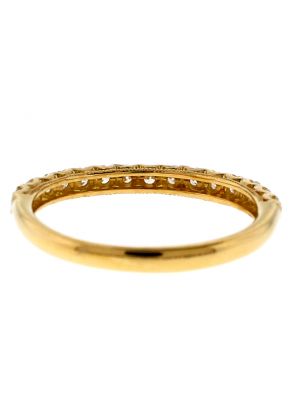 e Row Wedding / Anniversary Band with Scallop Design Between Diamonds in 18k Yellow Gold