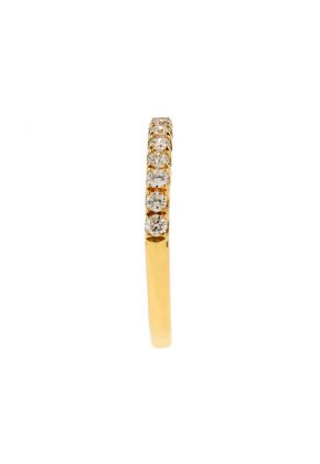 e Row Wedding / Anniversary Band with Scallop Design Between Diamonds in 18k Yellow Gold