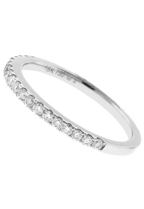Single Row Wedding / Anniversary Band with Diamonds in 18k White Gold