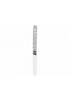 Single Row Wedding / Anniversary Band with Diamonds in 18k White Gold
