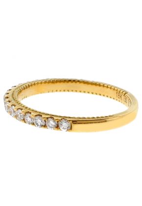 Single Row Wedding / Anniversary Band with Diamonds in 18k Yellow Gold