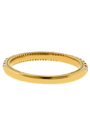 Single Row Wedding / Anniversary Band with Diamonds in 18k Yellow Gold