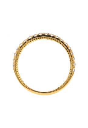 Single Row Wedding / Anniversary Band with Diamonds in 18k Yellow Gold