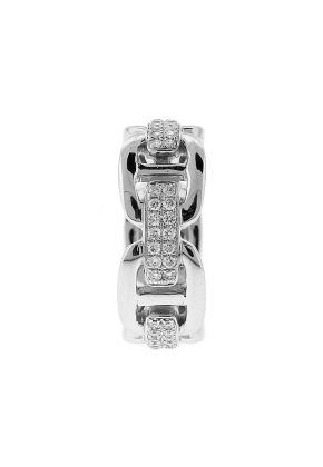 Ladies Fashion Ring with Interlocking Links of Diamonds in 18k White Gold