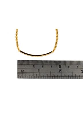 18k Yellow Gold Beaded Bangle with Bar of Diamonds