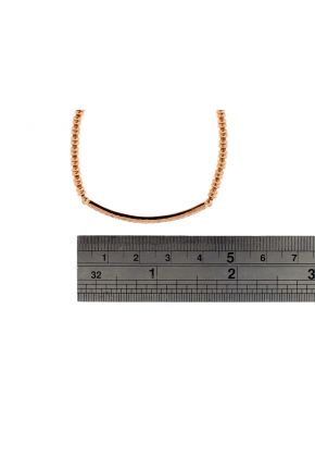 18k Rose Gold Beaded Bangle with Bar of Diamonds