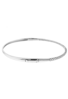 18k White Gold Bangle with Diamonds