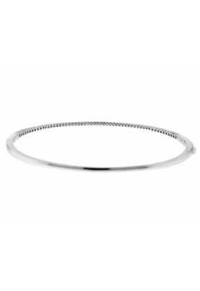 18k White Gold Bangle with Diamonds