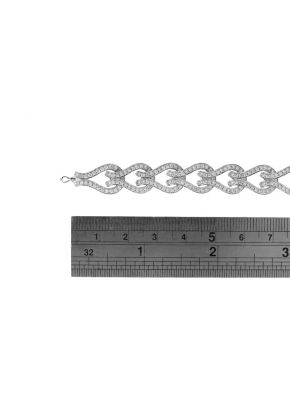 Link Style Bracelet with Interlocking Drop Design of Diamonds in 18k White Gold