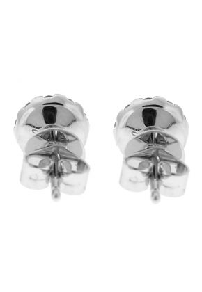 Round Stud Earrings with Diamonds in 18k White Gold