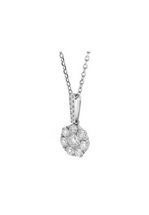 Dangling Diamond Pendant in 18k White Gold
