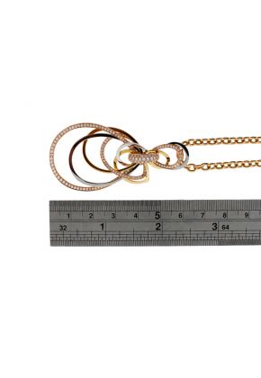 Diamond Drop Shaped Pendant with Interlocking Design in 18k White, Yellow, and Rose Gold