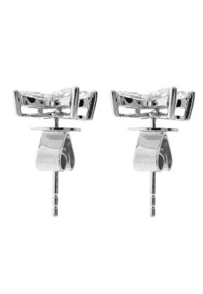 Marquise Cut Diamond Stud Earrings in 18k White Gold