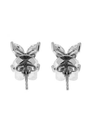 Marquise Cut Diamond Stud Earrings in 18k White Gold