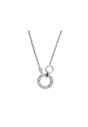 Interlocking Circle Necklace with Diamonds in 18k White Gold