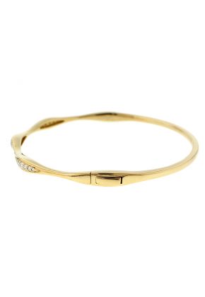 14k Yellow Gold Bangle with Graduating Diamonds