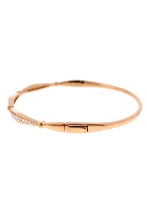 14k Rose Gold Bangle with Graduating Diamonds