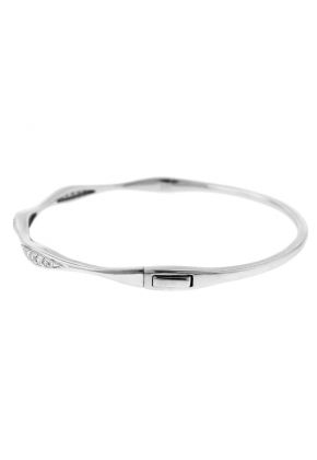 14k White Gold Bangle with Graduating Diamonds