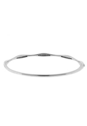 14k White Gold Bangle with Graduating Diamonds