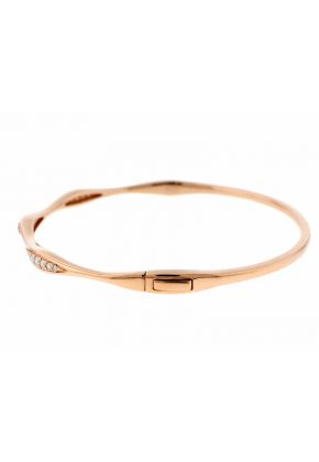 14k Rose Gold Bangle with Graduating Diamonds