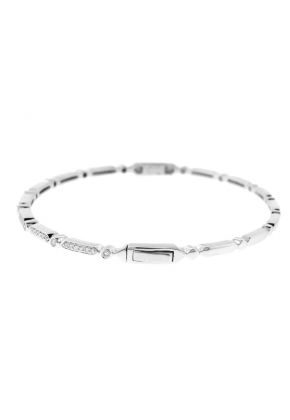 Diamond Bangle / Thin Bracelet - 14k White Gold - Minimalist Jewelry