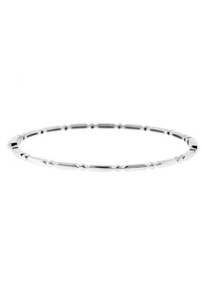 Diamond Bangle / Thin Bracelet - 14k White Gold - Minimalist Jewelry