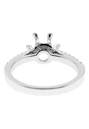 Thin Graduating Shank with Diamonds under Crown Diamond Engagement Ring Semi Mount
