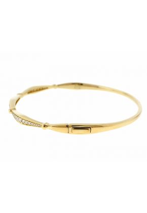 Thin Bracelet / Diamond Bangle in 14k Yellow Gold - Minimalist Jewelry