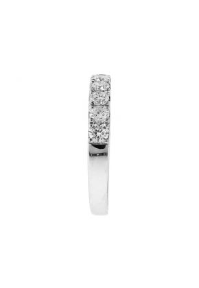Diamond Wedding Band in 18k White Gold - 9 Stone - 3mm - Single Row