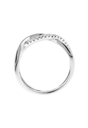 Diamond Twist / Crossover Ring in 18k White Gold