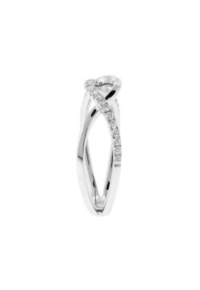 Diamond Twist / Crossover Ring in 18k White Gold