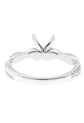 Twist Shank Diamond Engagement Ring in 18k White Gold - Semi Mount