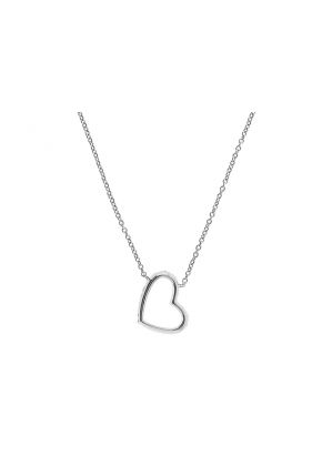 Diamond Heart Necklace in 18kt White Gold