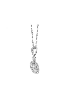 Square Diamond Cluster Pendant / Necklace - 18k White Gold Jewelry