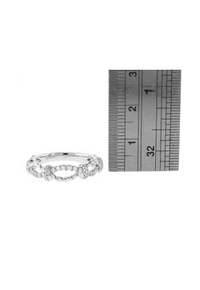 Diamond Twist Ring - Crossover Rope Design - 18k White Gold Jewelry