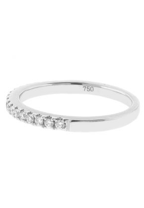 Diamond Wedding Band - 18k White Gold Ring