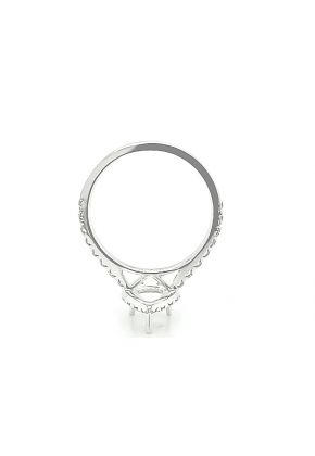 9x5 mm Pear Halo Engagement Ring Semi Mount