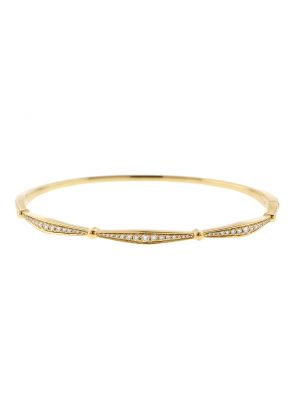 Thin Bracelet / Diamond Bangle in 14k Yellow Gold - Minimalist Jewelry